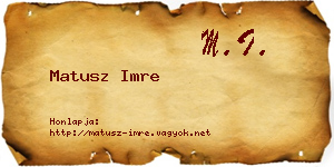 Matusz Imre névjegykártya